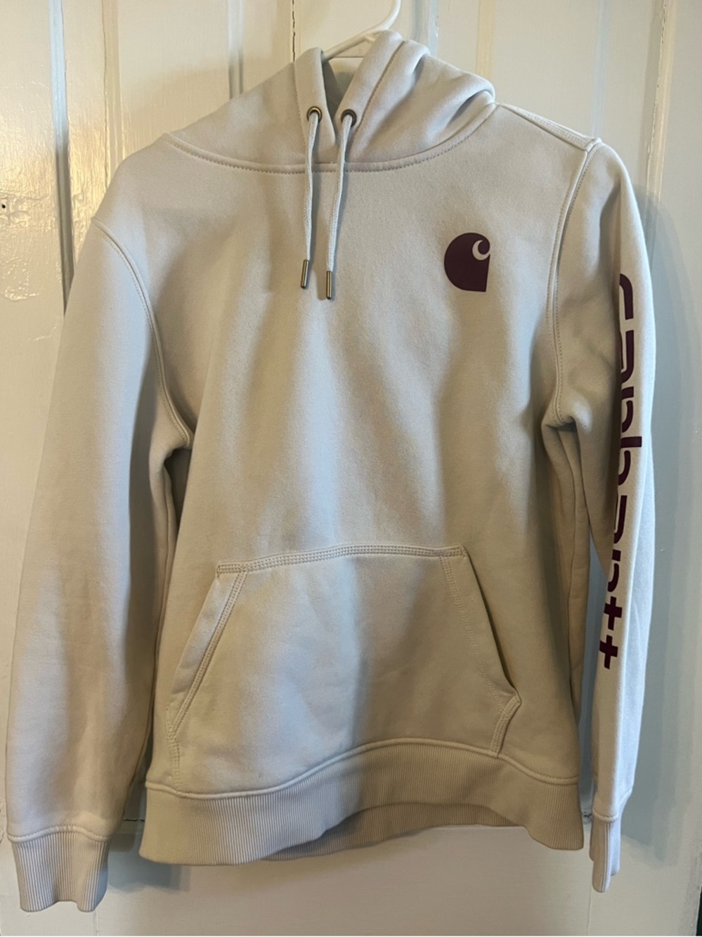 Carhartt Cream Relaxed Fit Pullover Hoodie